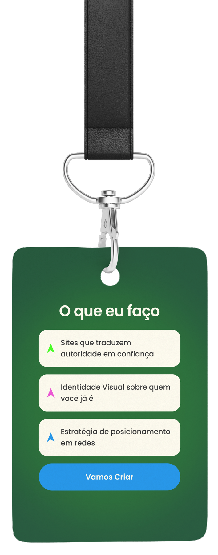 Verso do crachá: o que eu faço